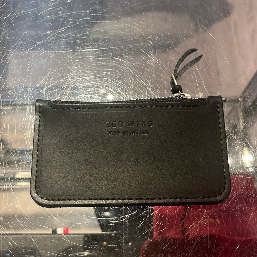 Premium Leather Red Wing Zipper Pouch